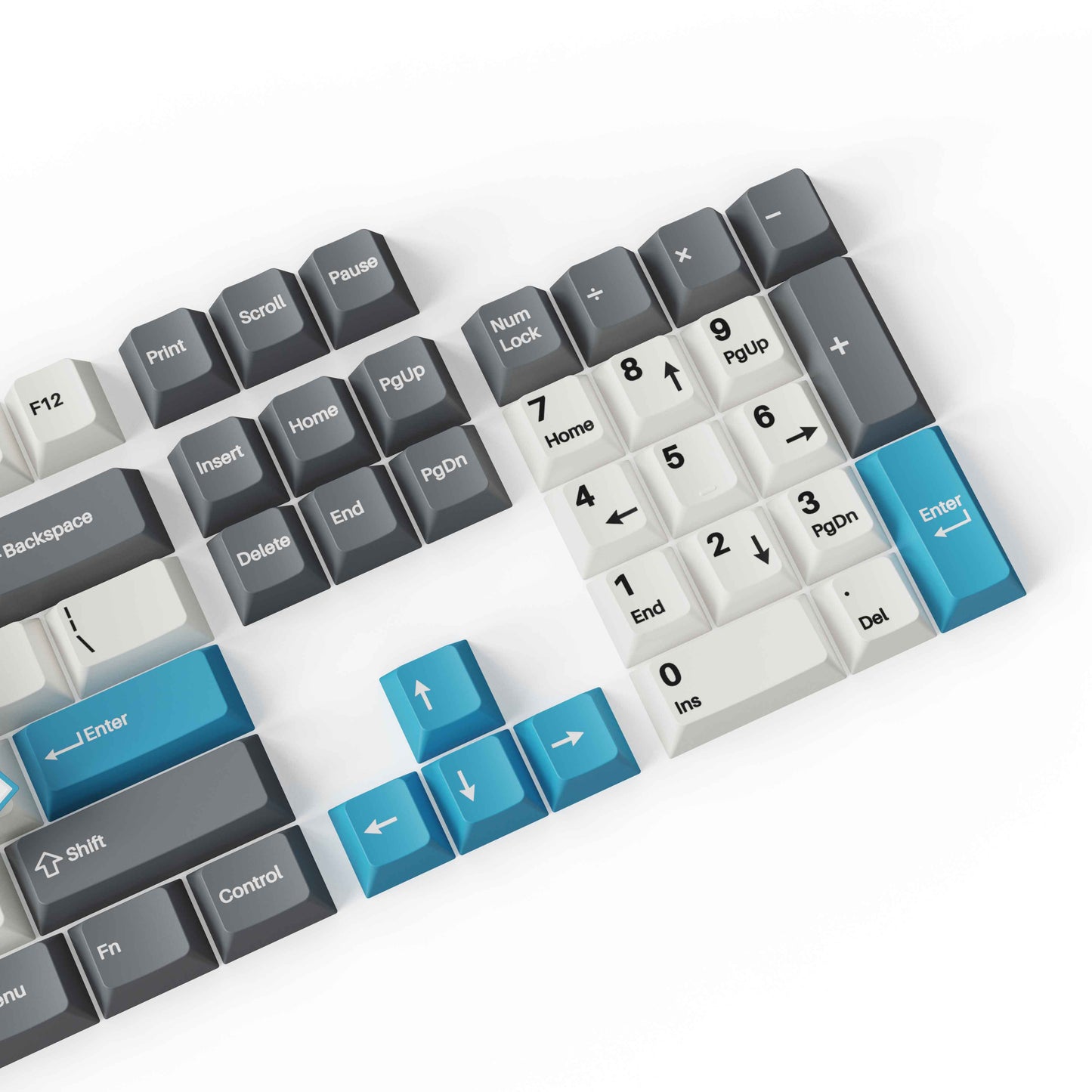 Keychron Doubleshot PBT Keycaps – Grey, White, and Blue (GWB)