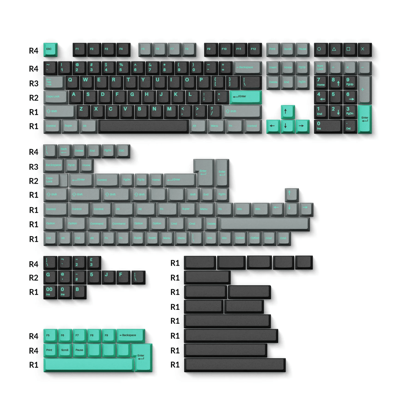 Keychron Double-shot PBT Keycaps – Hacker Mint