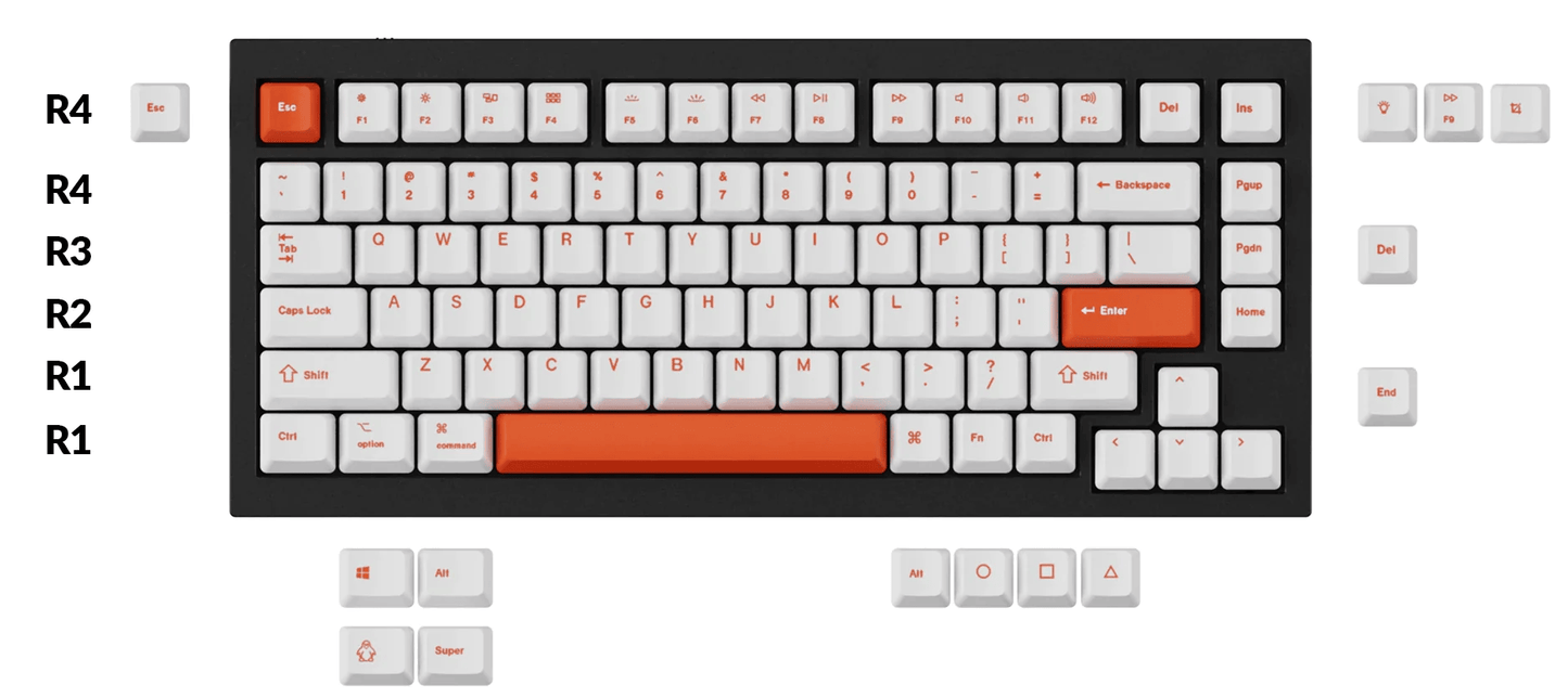 Keychron Dye-sub PBT Keycaps – Orange