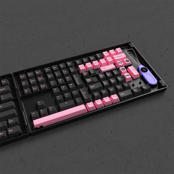 Akko Double-shot PBT Keycaps – Black & Pink