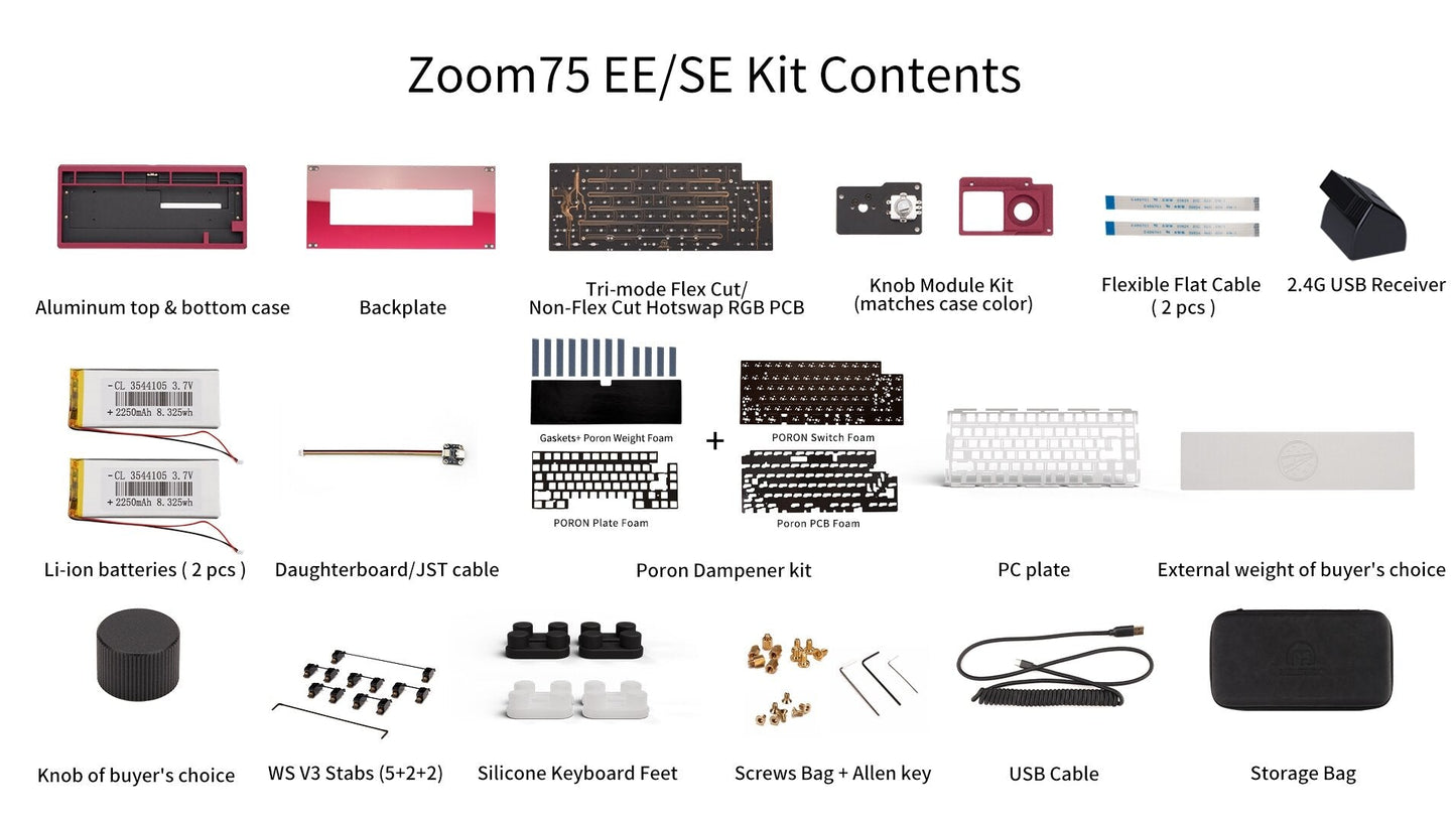 Meletrix Zoom75 Essential Edition (EE) - Barebones Keyboard Kit - Milk Tea [Batch 2]