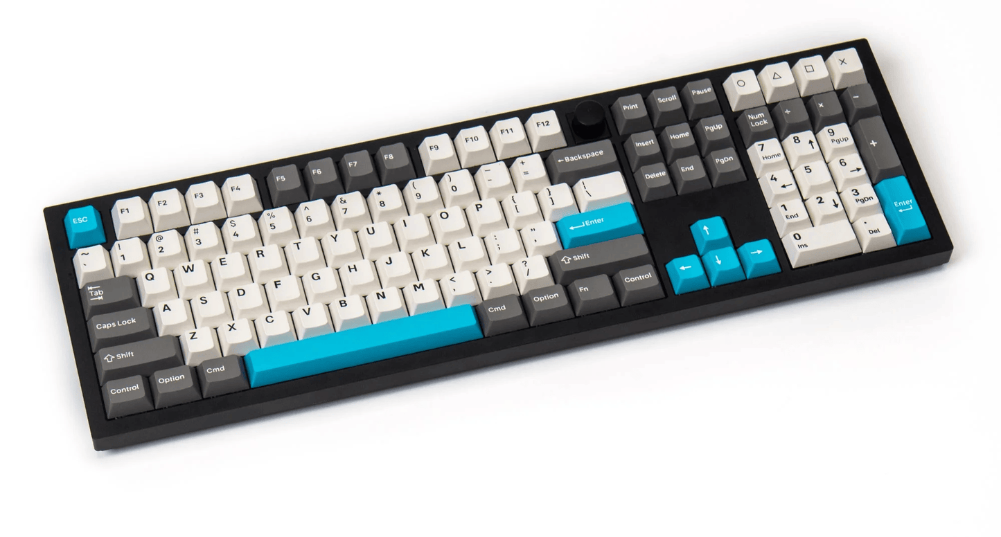 Keychron Doubleshot PBT Keycaps – Grey, White, and Blue (GWB)