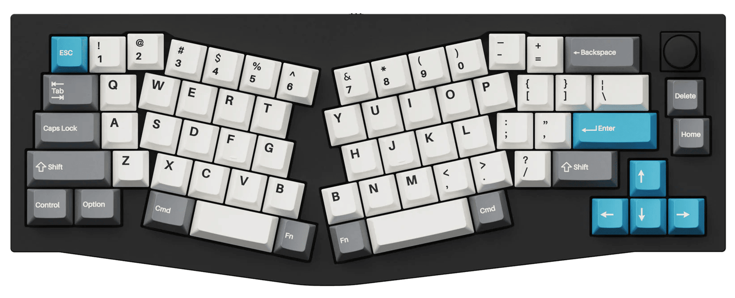 Keychron Doubleshot PBT Keycaps – Grey, White, and Blue (GWB)