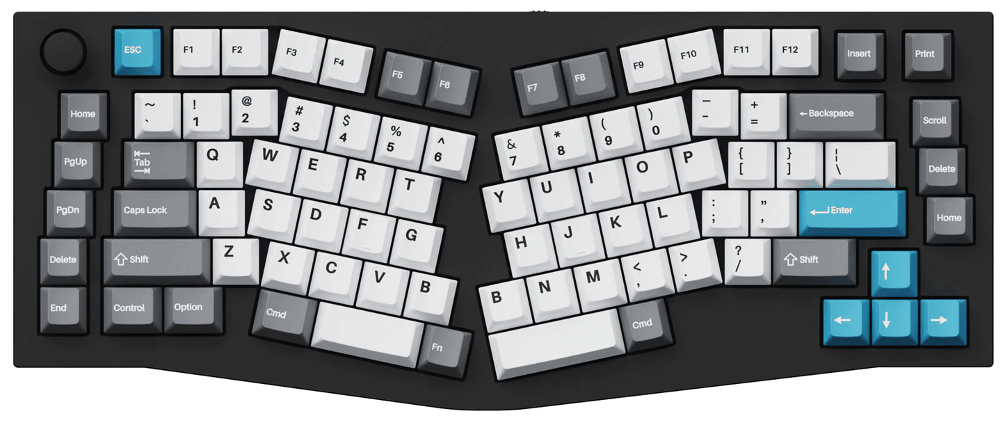 Keychron Doubleshot PBT Keycaps – Grey, White, and Blue (GWB)