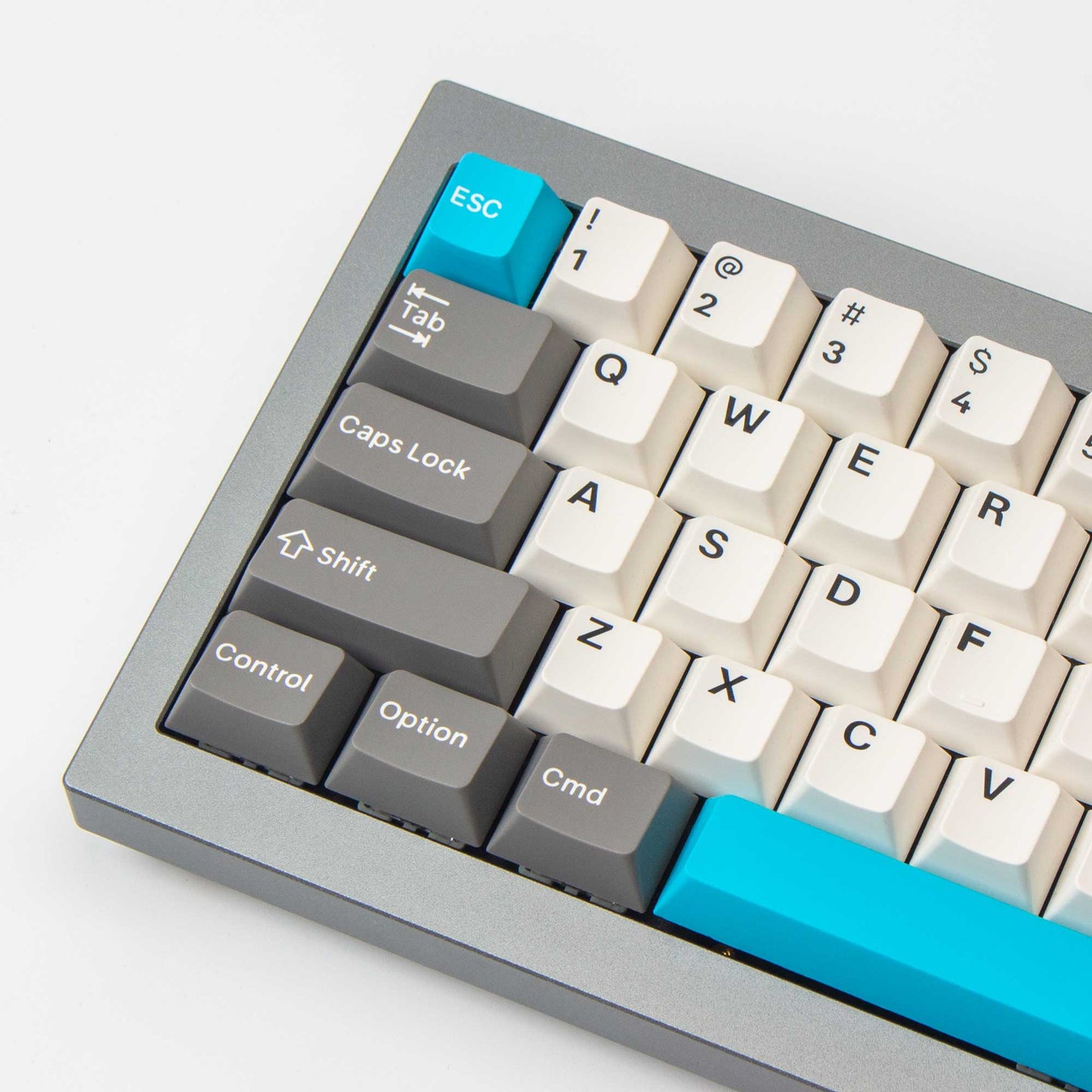 Keychron Doubleshot PBT Keycaps – Grey, White, and Blue (GWB)