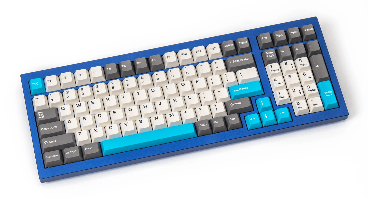 Keychron Doubleshot PBT Keycaps – Grey, White, and Blue (GWB)