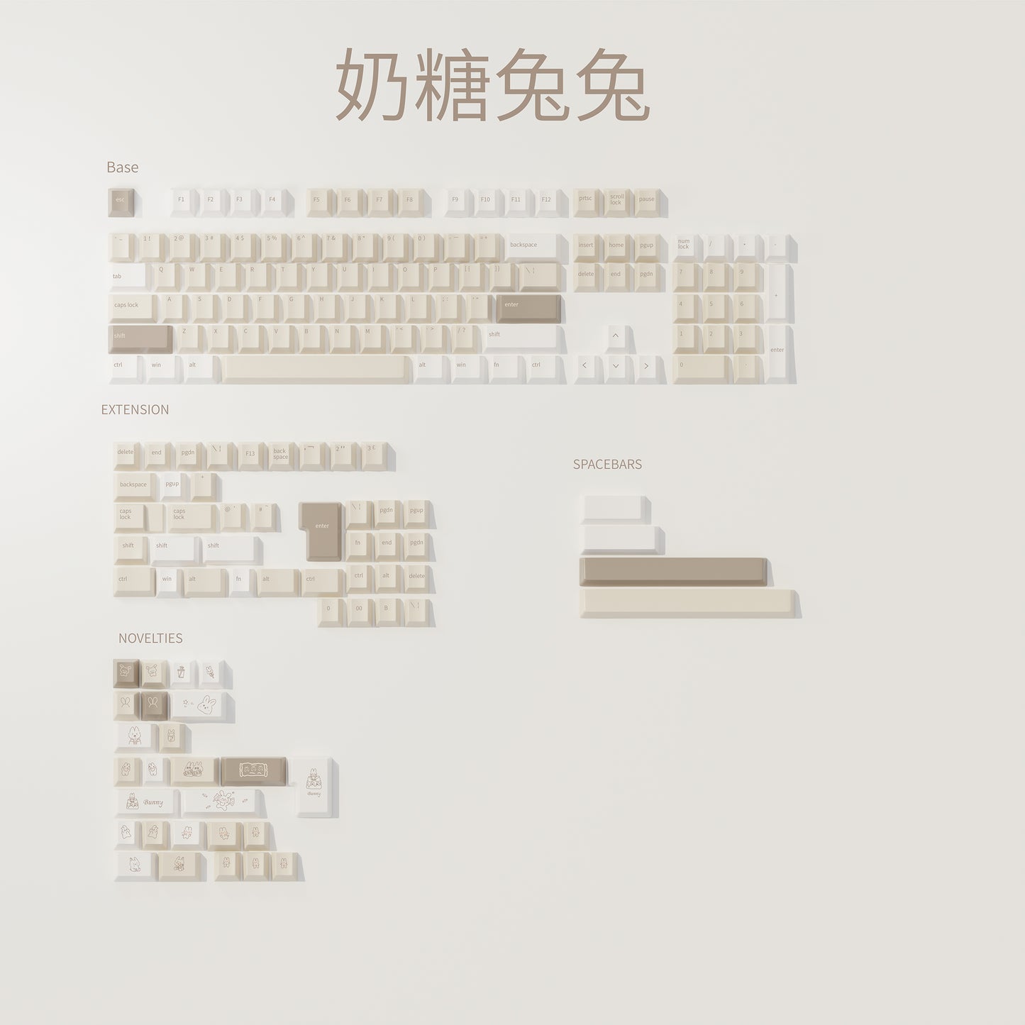 Qtuo Studio - Toffee Bunny Keycaps