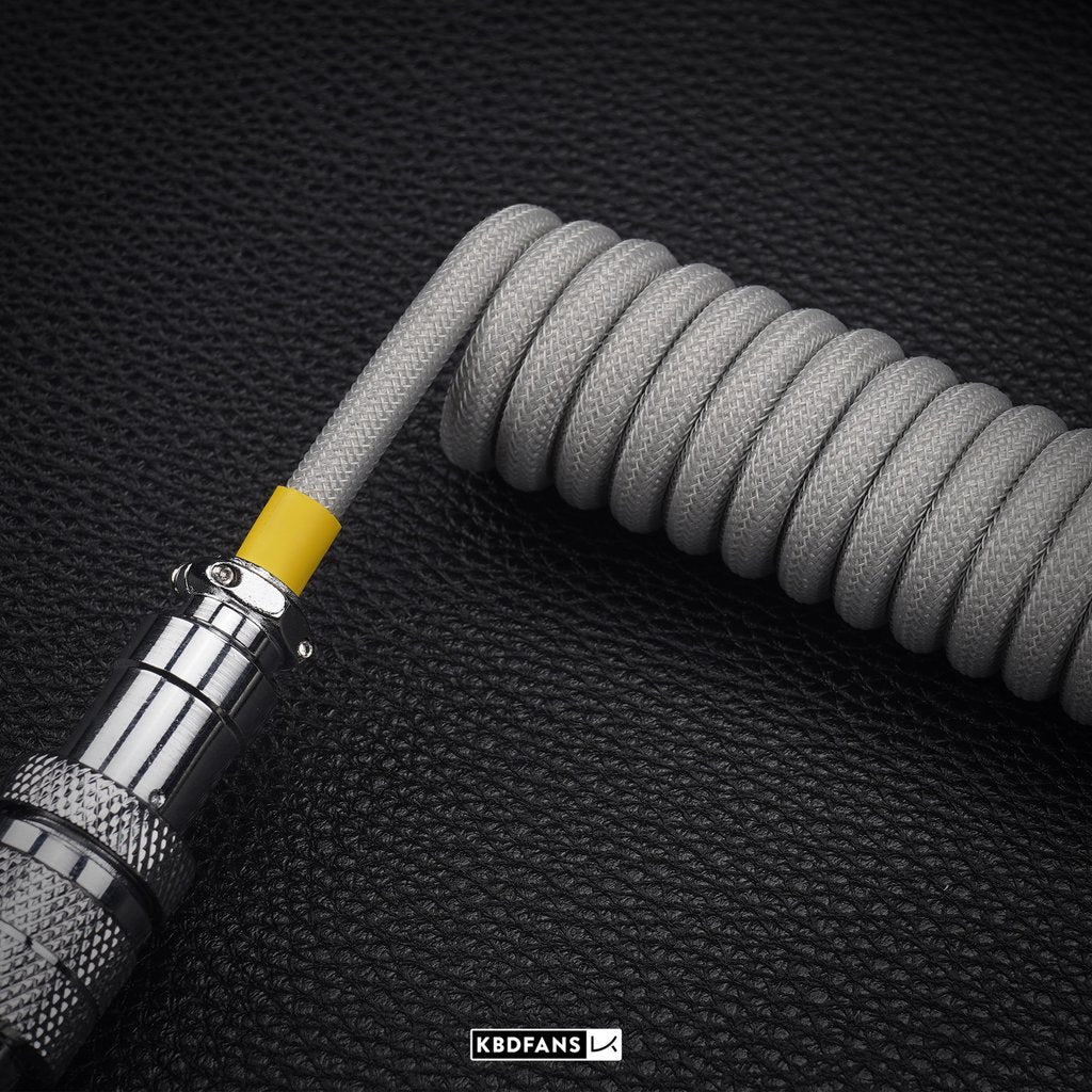 KBDFans Handmade Detachable Aviator Cable – Light Grey