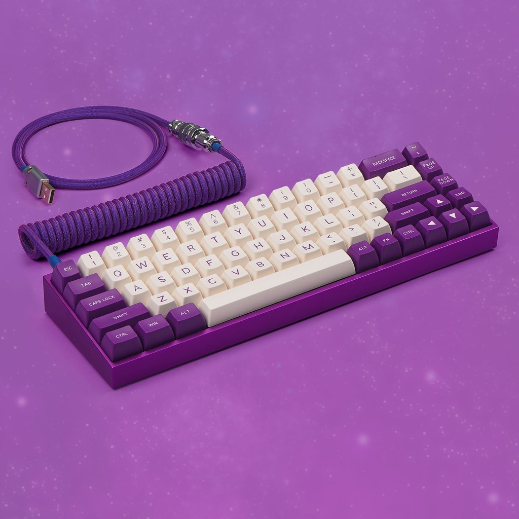KBDFans Handmade Detachable Aviator Cable – Purple
