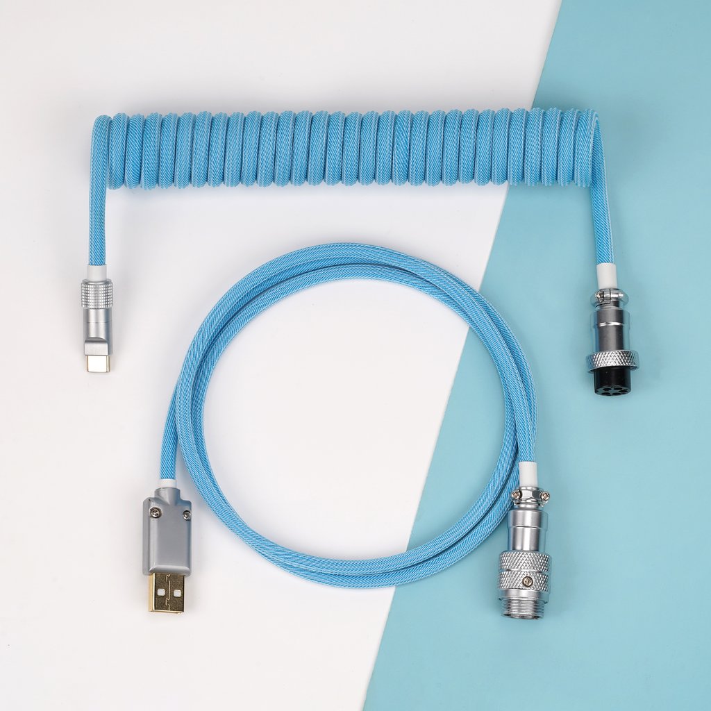KBDFans Handmade Detachable Aviator Cable – Blue