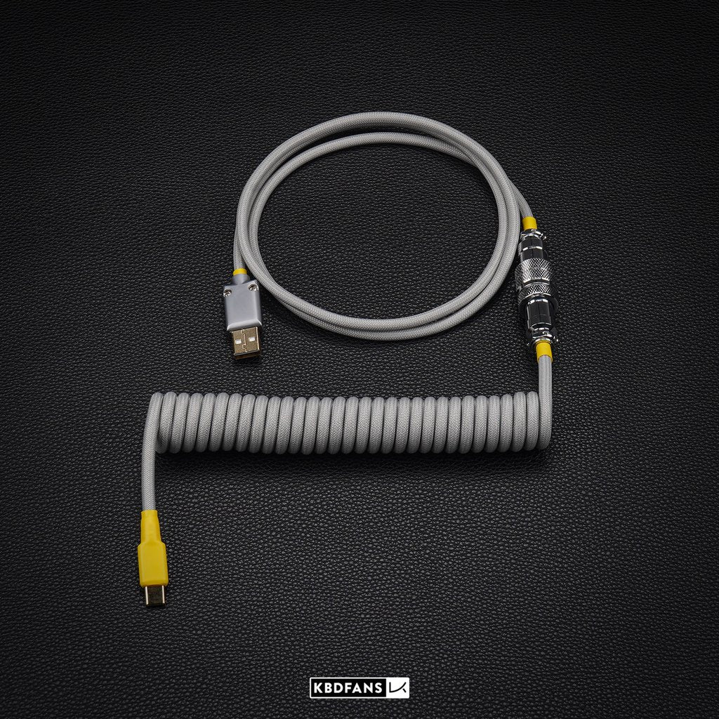 KBDFans Handmade Detachable Aviator Cable – Light Grey