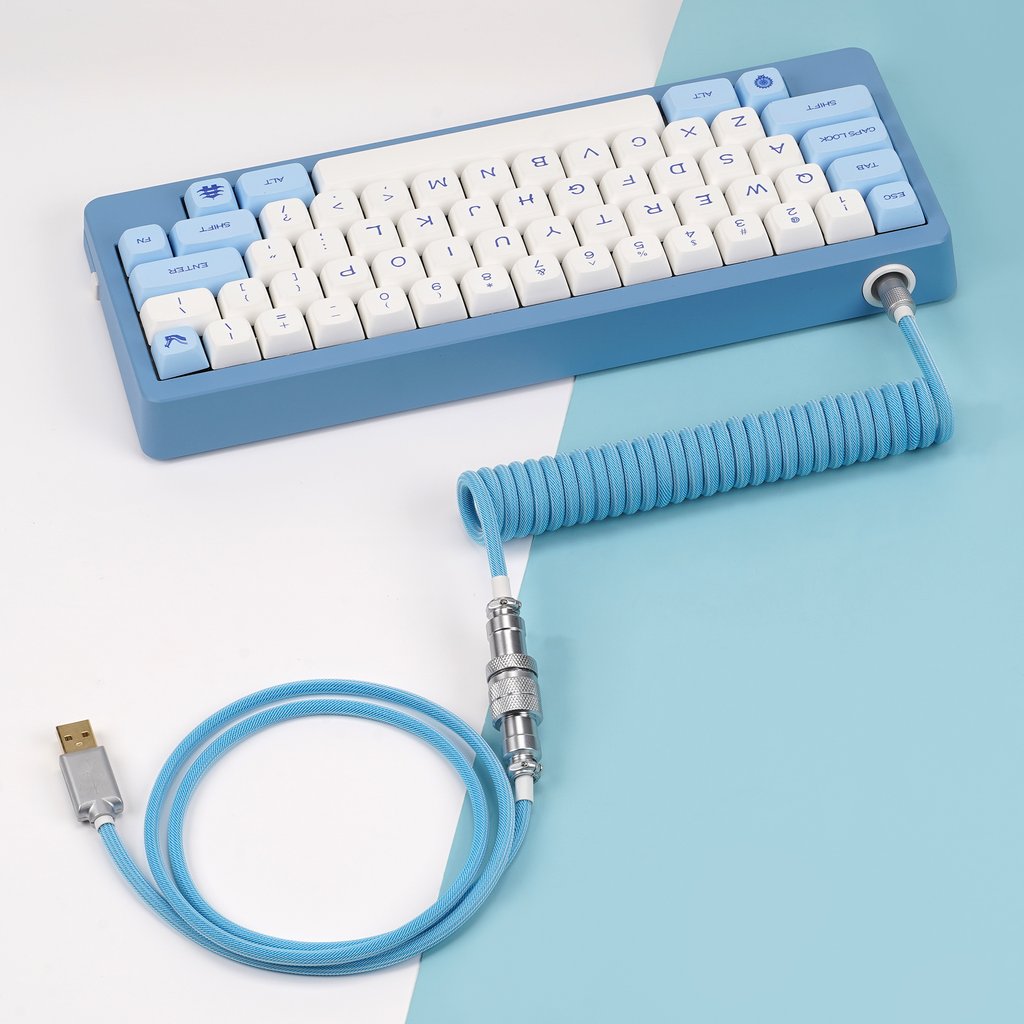 KBDFans Handmade Detachable Aviator Cable – Blue