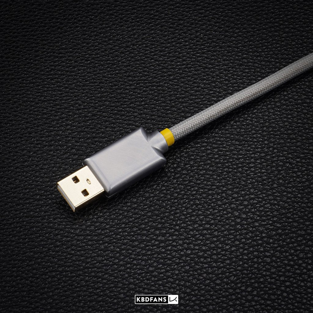 KBDFans Handmade Detachable Aviator Cable – Light Grey