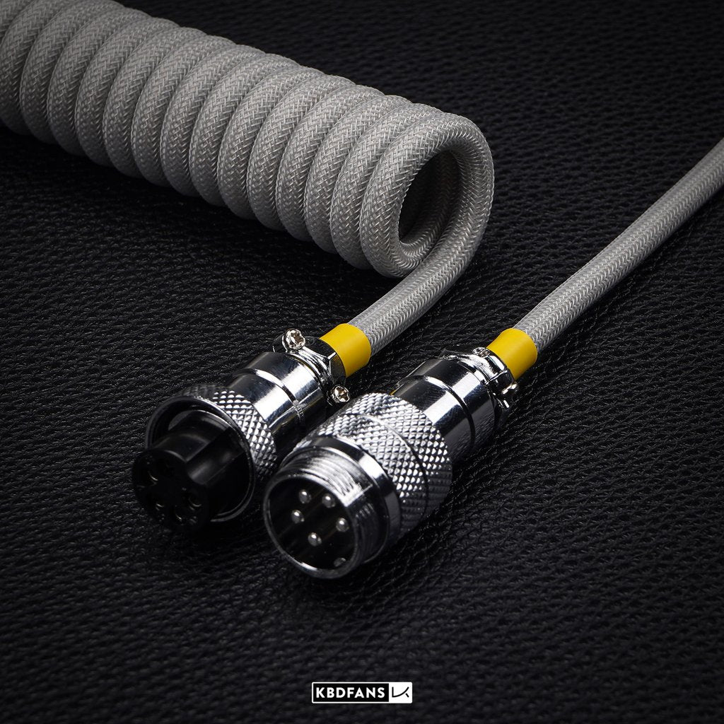 KBDFans Handmade Detachable Aviator Cable – Light Grey