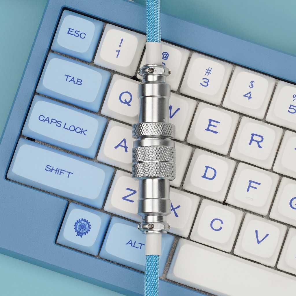 KBDFans Handmade Detachable Aviator Cable – Blue