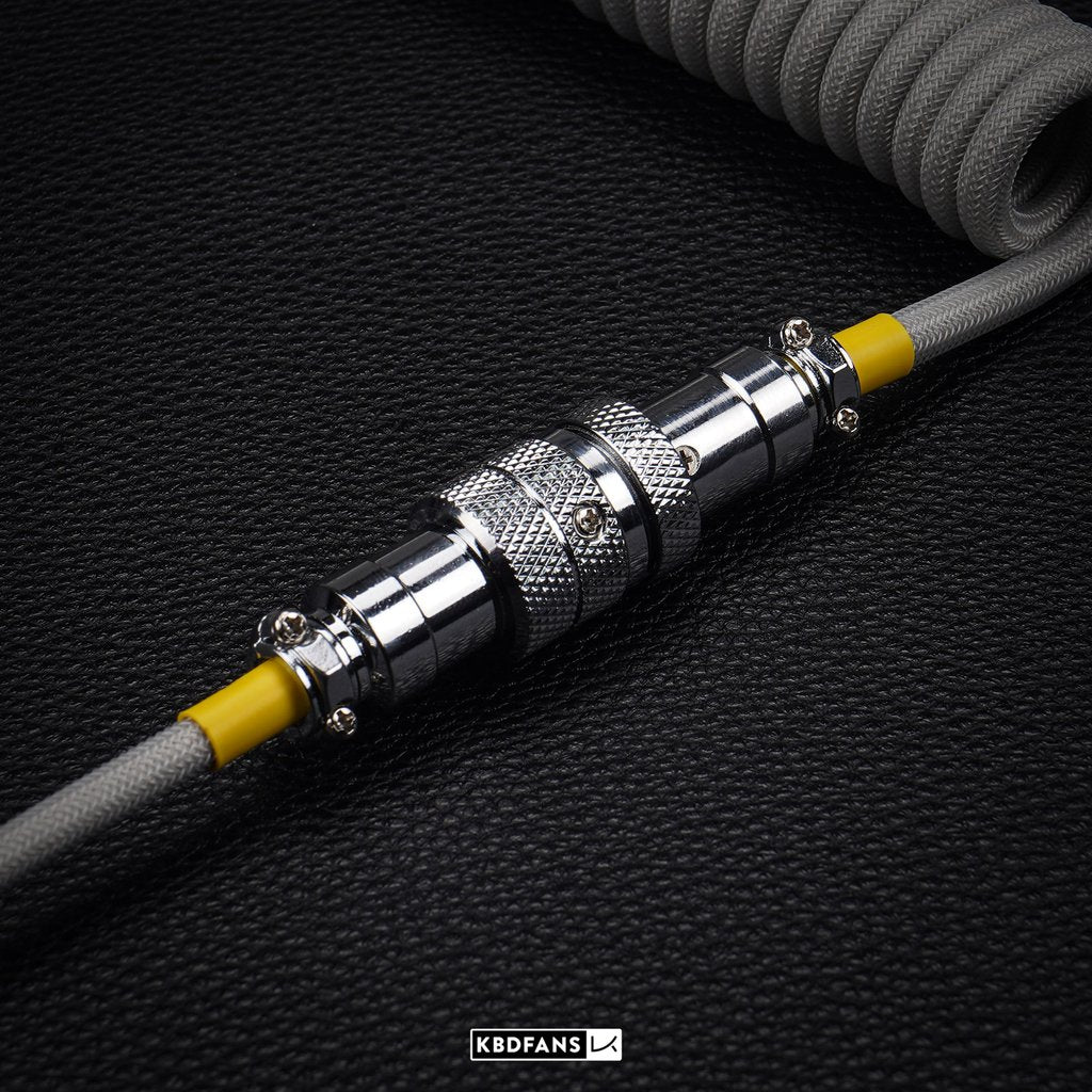 KBDFans Handmade Detachable Aviator Cable – Light Grey