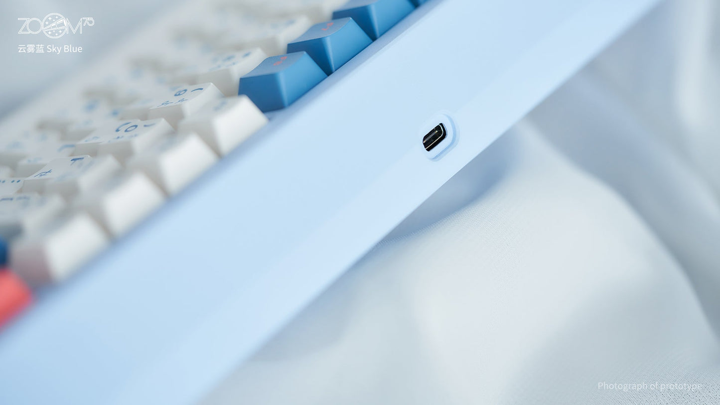 [Pre-Order] Meletrix Zoom75 Essential Edition (EE) - Barebones Keyboard Kit - Sky Blue [Sea Shipping]