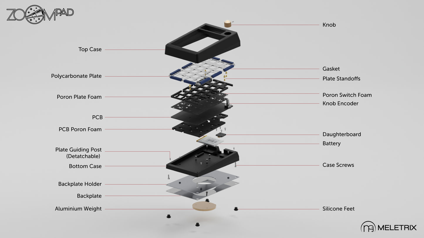 [Group-Buy] Meletrix ZoomPad Special Edition (SE) Southpaw - Barebones Numpad Kit - E-White [Air Shipping]