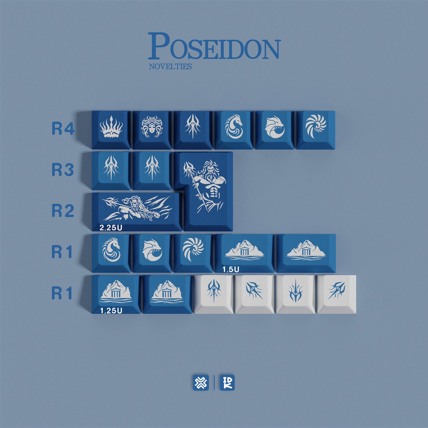 [Pre-Order] Iridescent Keys - Poseidon Keycaps