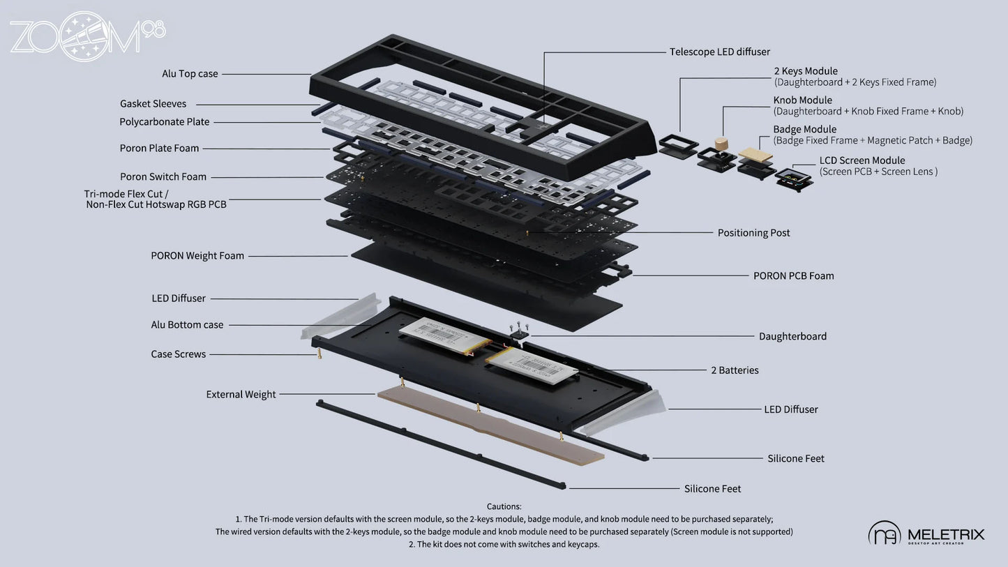 [Group-Buy] Meletrix Zoom98 Special Edition Space Gray - Barebones Keyboard Kit [November Batch]