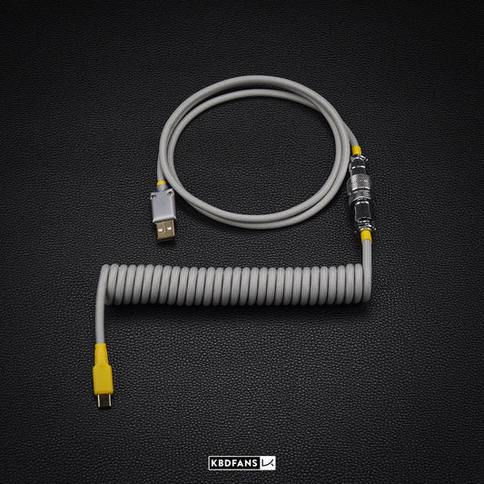 KBDFans Handmade Detachable Aviator Cable – Light Grey