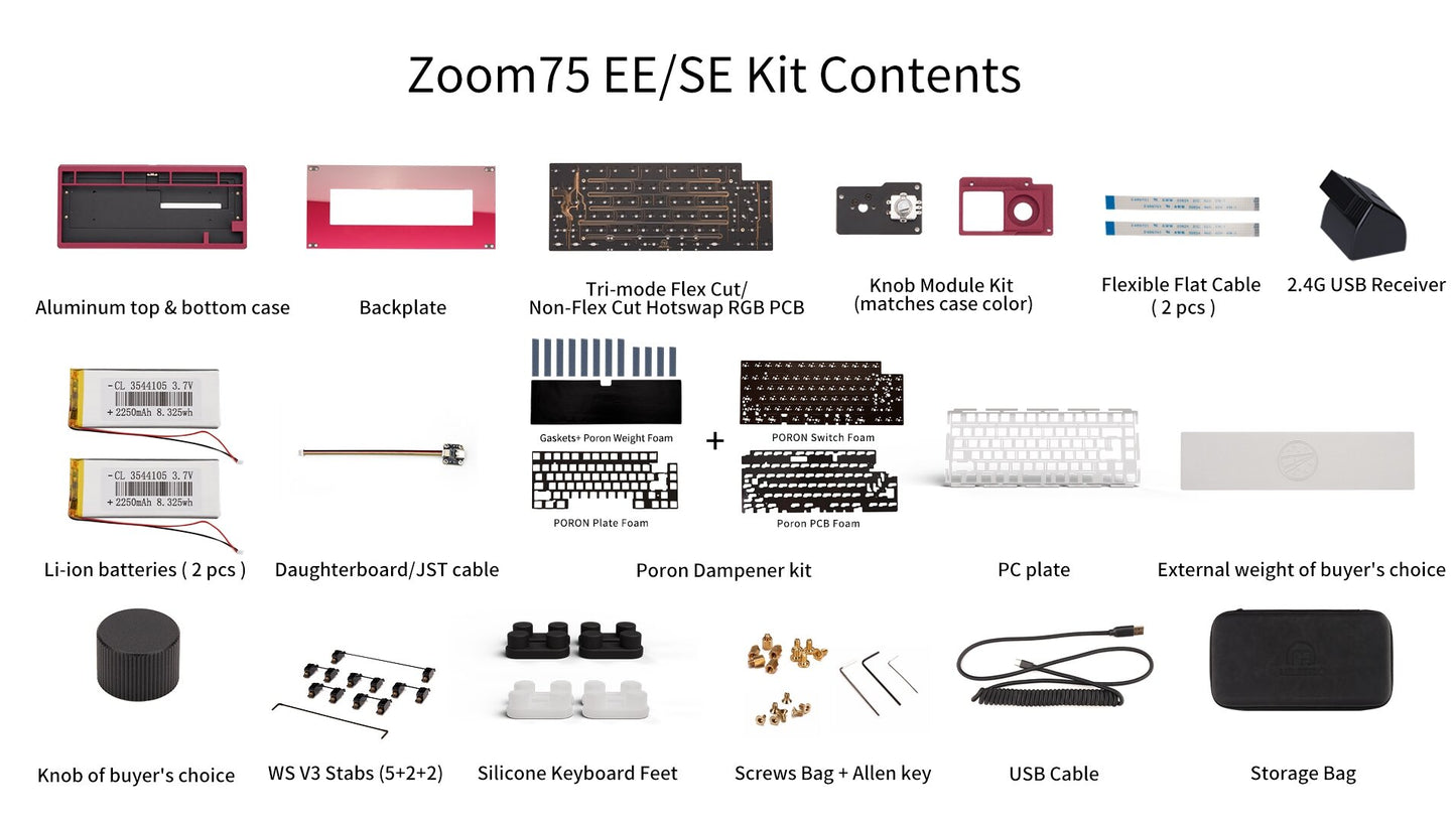 [Group-Buy] Meletrix Zoom75 Essential Edition (EE) - Barebones Keyboard Kit - Black [Sea Shipping]