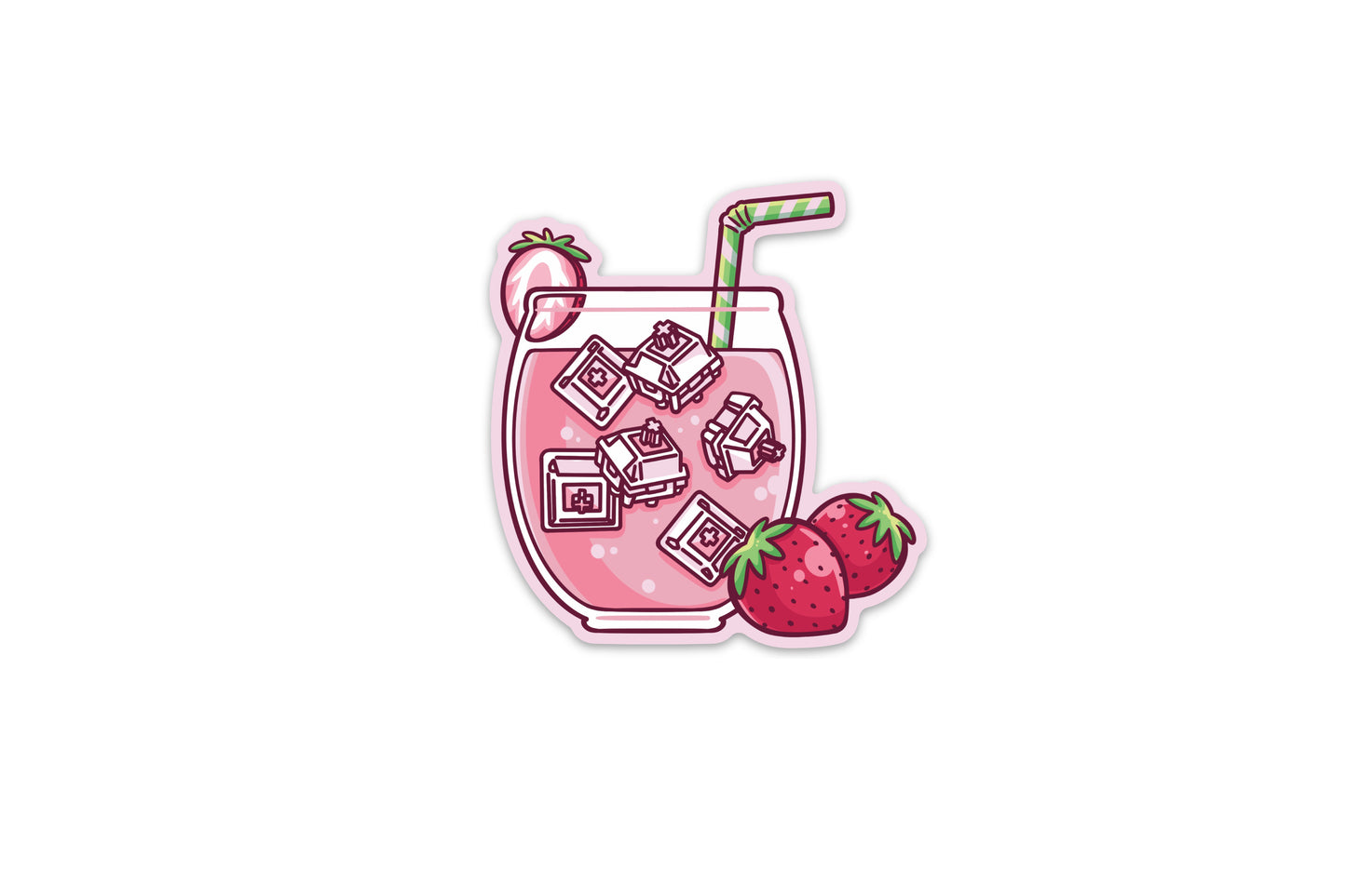 Strawberry Milk Ice Sticker