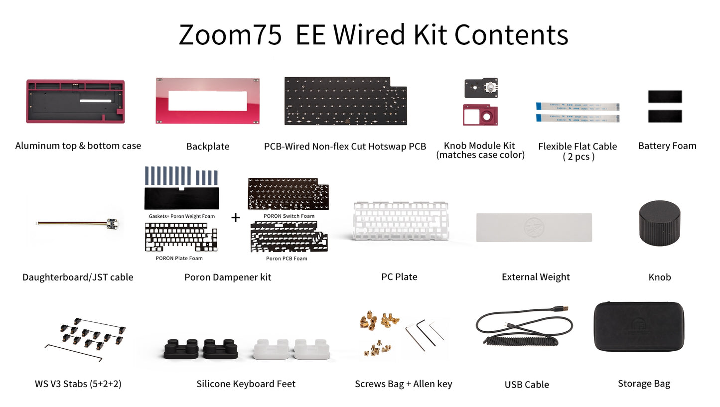 [Group-Buy] Meletrix Zoom75 Wired Edition - Barebones Keyboard Kit - White [Air Shipping]